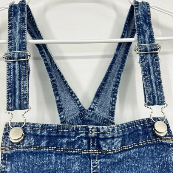 No Boundaries Denim Shortalls Cuffed Overalls Relax Fit - Picture 4 of 12